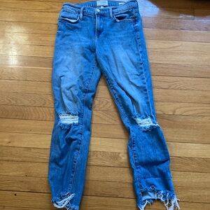 Frame Distressed Blue Jeans